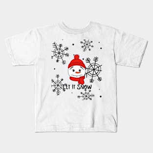 Let It Snow Snowman Face Kids T-Shirt